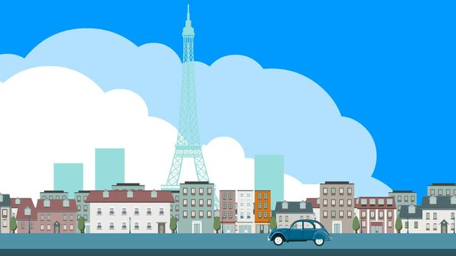 自動車と街並み