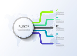 Business infographic  abstract background  template colorful with 5 step