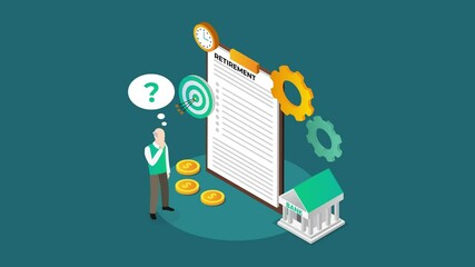 Confused old man looking at retirement plan