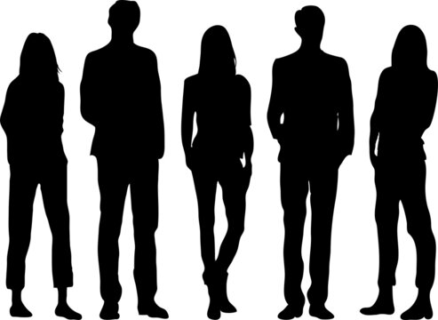 silhouette of groups of people 