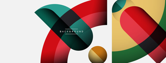 Obraz premium Trendy shapes, color minimal design composition, lines and shadows for wallpaper banner background or landing page