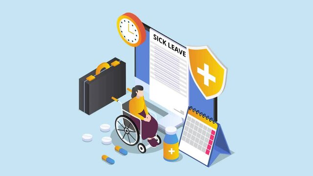 Woman looking at sick leave document on computer