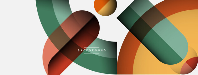 Obraz premium Geometric abstract background. Round shapes, circles, lines composition for wallpaper banner background or landing page
