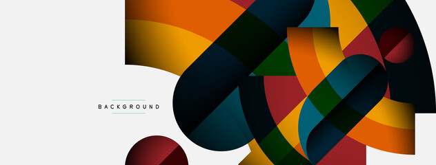 Obraz premium Geometric abstract background. Round shapes, circles, lines composition for wallpaper banner background or landing page
