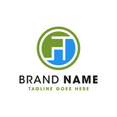 industrial business illustration logo with letter T