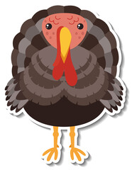 Chubby turkey chicken animal cartoon sticker