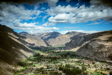 Vista general valle sagrado en Cusco Peru 