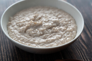 Bowl of Nigerian Kunun Gyada - Spicy Peanut Rice Porridge