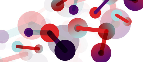 Line points connections geometric abstract background. Circles connected by lines. Trendy techno business template for wallpaper, banner, background or landing