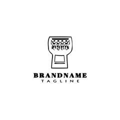 djembe african percussion instrument cartoon logo design template icon vector illustration