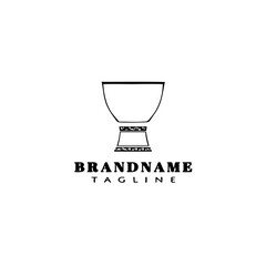 djembe african percussion instrument cartoon logo design template icon vector illustration