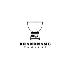 djembe african percussion instrument cartoon logo design template icon vector illustration