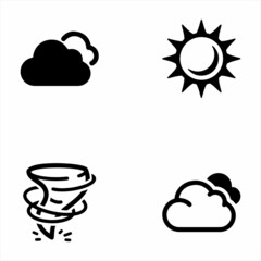 Fototapeta premium Weather Black Icon Set 1