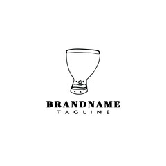 djembe african percussion instrument cartoon logo design template icon vector illustration