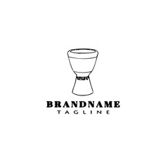 djembe african percussion instrument cartoon logo design template icon vector illustration