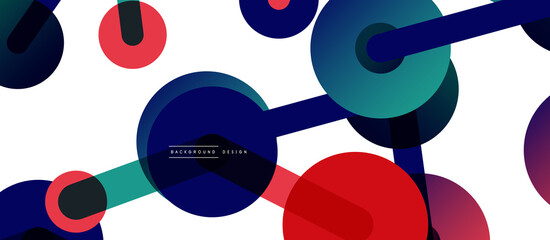 Abstract background. Round dots connected by lines. Trendy techno business template for wallpaper, banner, background or landing
