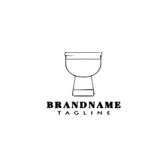 djembe african percussion instrument cartoon logo design template icon vector illustration
