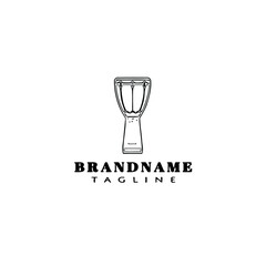 djembe african percussion instrument cartoon logo design template icon vector illustration