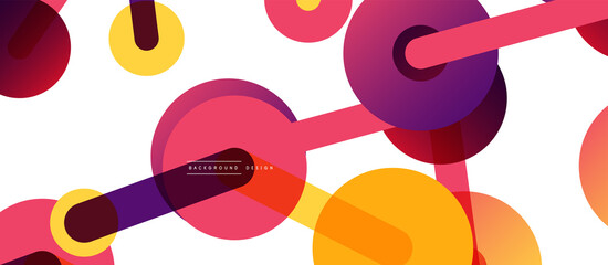 Abstract background. Round dots connected by lines. Trendy techno business template for wallpaper, banner, background or landing