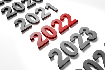 Happy New Year Background. Start to 2022. 3D illustration