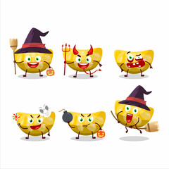 Halloween expression emoticons with cartoon character of orange gummy candy