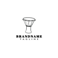 djembe african percussion instrument cartoon logo design template icon vector illustration