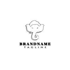 lord ganesha logo cartoon icon design template black isolated vector illustration
