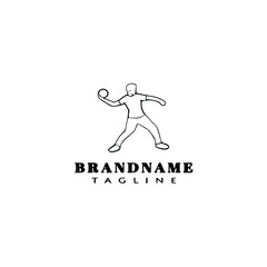 discus thrower logo cartoon icon design template black isolated vector illustration