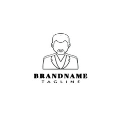 doctor cartoon design logo template icon black isolated vector illustration