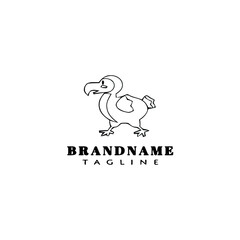 dodo bird cartoon logo template icon design black isolated vector © darul