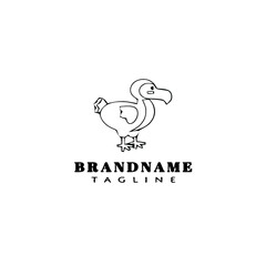 dodo bird cartoon logo template icon design black isolated vector illustration © darul