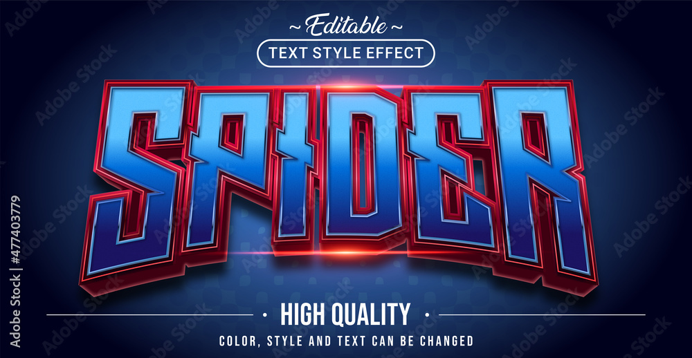 Aufkleber Editable text style effect - Spider text style theme.
