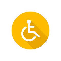 Disabled person flat icon with shadow