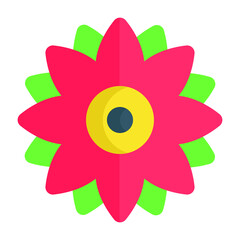 flower icon, Christmas and celebrations. flat symbol collection. Editable vector Design