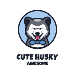 Illustration vector graphic of Cute Husky, good for logo design