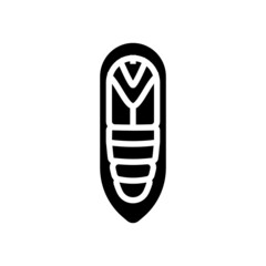 pupa cocoon silkworm glyph icon vector. pupa cocoon silkworm sign. isolated contour symbol black illustration