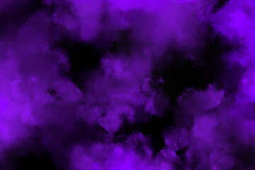 Fototapeta na wymiar abstract explosion purple powder multicolor dust explode paint splash cloud pattern on black.
