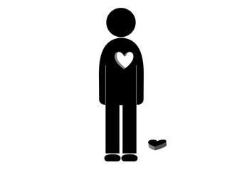 心にぽっかり穴が空いてしまったピクトグラム