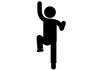 壁をよじ登るピクトグラム