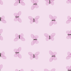 L12122021-03Butterfly pattern seamless in freehand style. Cute insect which fly in a meadow on colorful background. Vector illustration for textile.