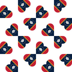 seamless mississippi flag heart pattern. vector illustration. print, book cover, wrapping paper, decoration, banner and etc	