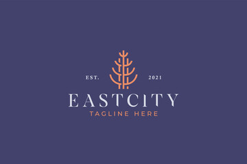 Creative Abstract Natural Tree and Building Logo Concept