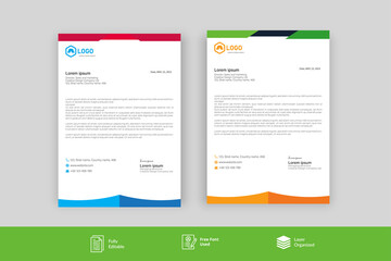 new modern creative Letter Head Design, Business latter head Pad Design. abstract creative letterhead design colorful design corporate company letterhead.