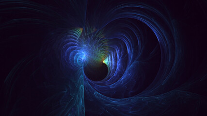 3D rendering abstract multicolor fractal light background