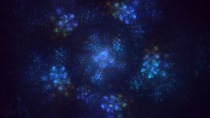 3D rendering abstract multicolor fractal light background