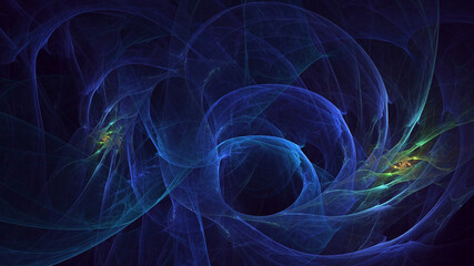 3D rendering abstract blue fractal light background