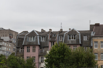 Fototapeta na wymiar Exterior of a residential building, Kaliningrad, Russia.
