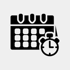 Time date icon vector illustration in solid style about calendar and date, use for website mobile app presentation