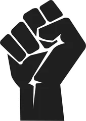 Foto op Plexiglas Symbol of victory, strength, power and solidarity - Raised fist - flat icon for media, apps and websites © munir