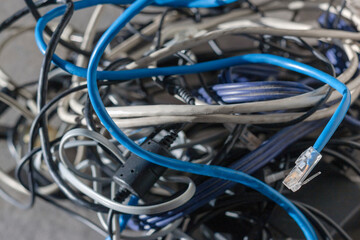 computer cables in mess